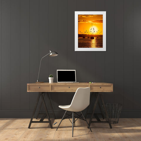 Water and Land II White Modern Wood Framed Art Print by PHBurchett