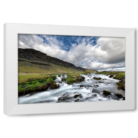 Water and Land III White Modern Wood Framed Art Print by PHBurchett