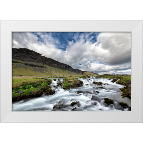 Water and Land III White Modern Wood Framed Art Print by PHBurchett