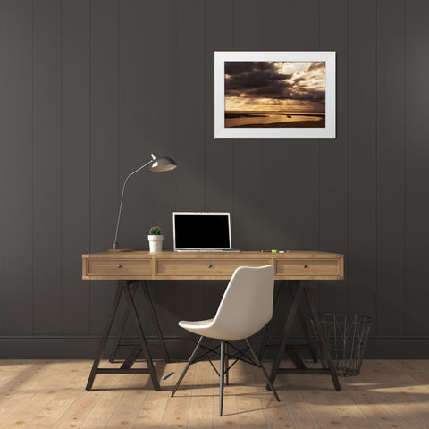 Water and Land IV White Modern Wood Framed Art Print by PHBurchett