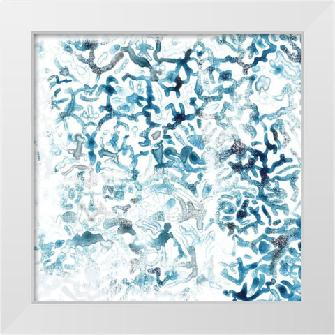 Blue Reverie III White Modern Wood Framed Art Print by Vess, June Erica