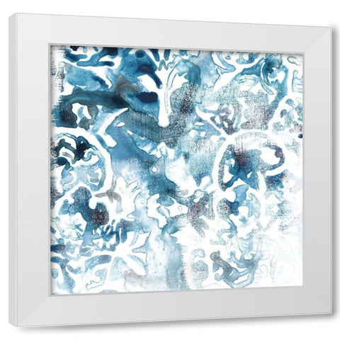 Blue Reverie IV White Modern Wood Framed Art Print by Vess, June Erica