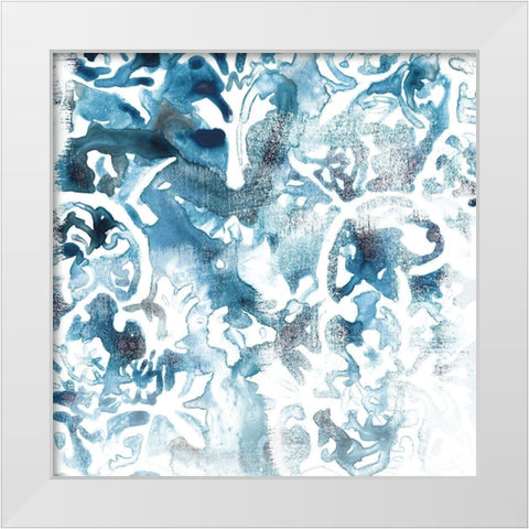 Blue Reverie IV White Modern Wood Framed Art Print by Vess, June Erica