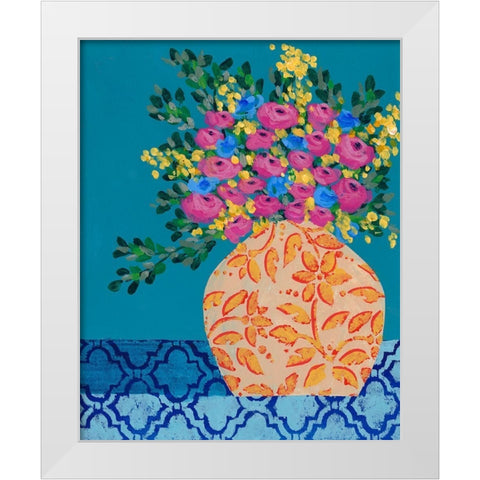 A Gathering of Flowers I White Modern Wood Framed Art Print by Moore, Regina