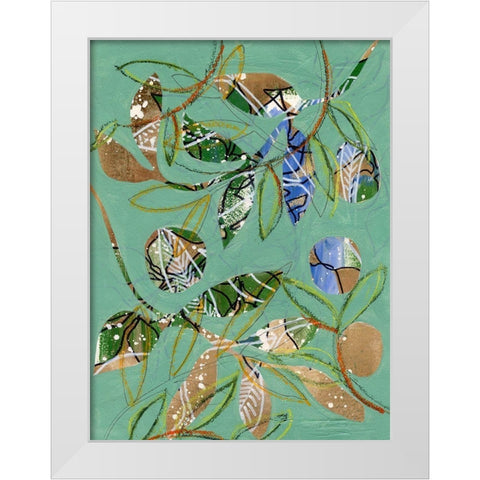 Nature on Sage I White Modern Wood Framed Art Print by Moore, Regina