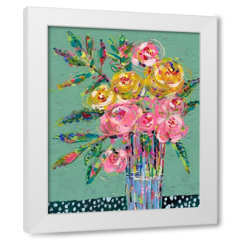 Bright Colored Bouquet II White Modern Wood Framed Art Print by Moore, Regina