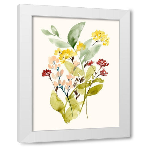 Spring Sprigs I White Modern Wood Framed Art Print by Goldberger, Jennifer