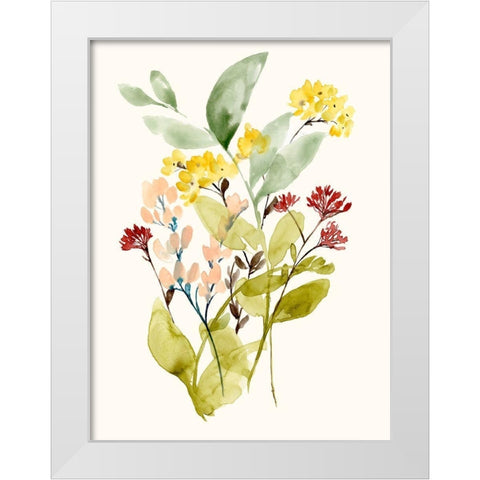 Spring Sprigs I White Modern Wood Framed Art Print by Goldberger, Jennifer