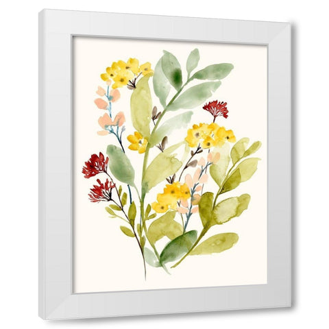 Spring Sprigs II White Modern Wood Framed Art Print by Goldberger, Jennifer