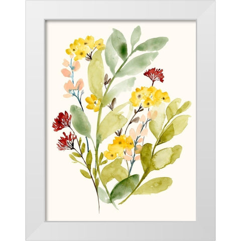 Spring Sprigs II White Modern Wood Framed Art Print by Goldberger, Jennifer