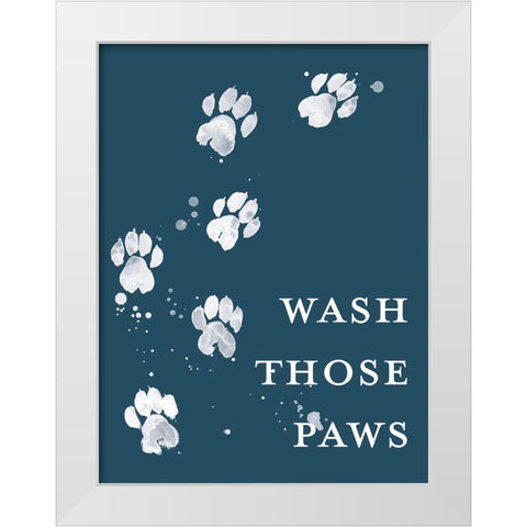 Wash Your Paws I White Modern Wood Framed Art Print by Popp, Grace