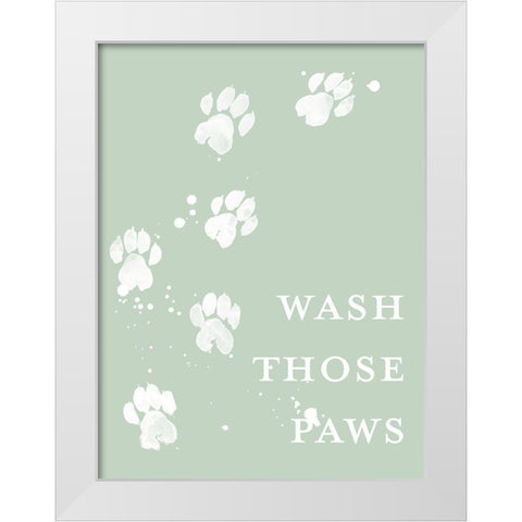 Wash Your Paws III White Modern Wood Framed Art Print by Popp, Grace