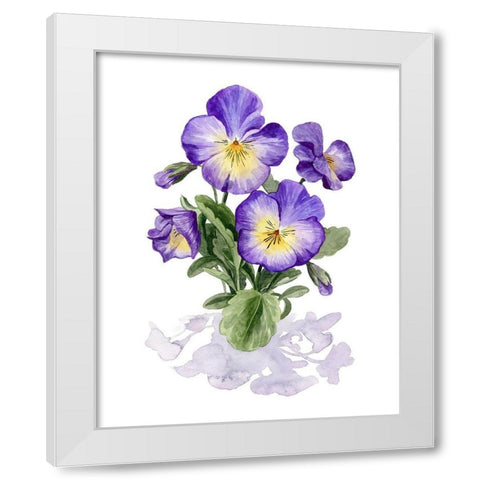 Viola Pansies I White Modern Wood Framed Art Print by Popp, Grace