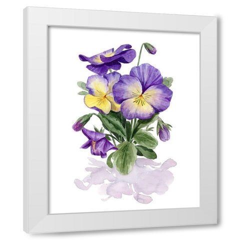 Viola Pansies II White Modern Wood Framed Art Print by Popp, Grace
