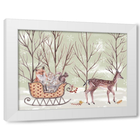 Christmas Time I White Modern Wood Framed Art Print by Wang, Melissa