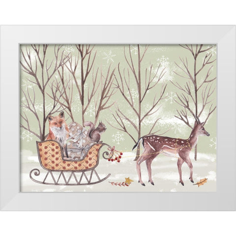 Christmas Time I White Modern Wood Framed Art Print by Wang, Melissa