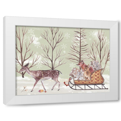 Christmas Time II White Modern Wood Framed Art Print by Wang, Melissa