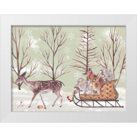 Christmas Time II White Modern Wood Framed Art Print by Wang, Melissa