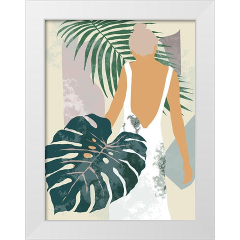 Summer Shades IV White Modern Wood Framed Art Print by Wang, Melissa