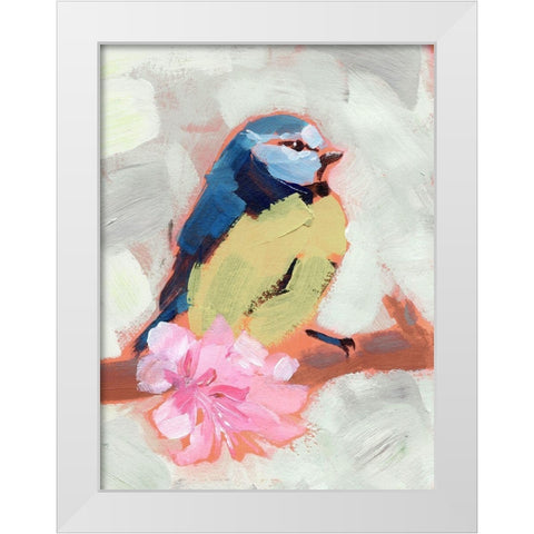 Painted Songbird II White Modern Wood Framed Art Print by Parker, Jennifer Paxton