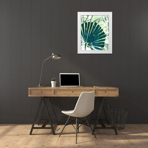 Palm Pastiche II White Modern Wood Framed Art Print by Vess, June Erica