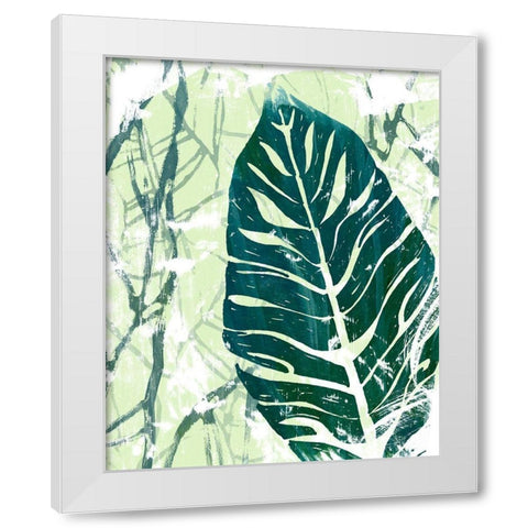 Palm Pastiche III White Modern Wood Framed Art Print by Vess, June Erica