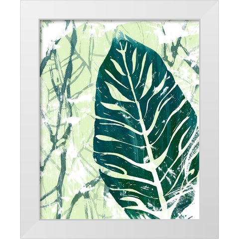 Palm Pastiche III White Modern Wood Framed Art Print by Vess, June Erica