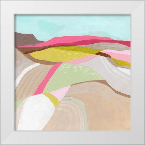 Valley Path I White Modern Wood Framed Art Print by Vess, June Erica