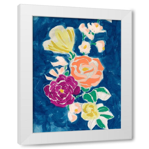 Paintbox Floral I White Modern Wood Framed Art Print by Vess, June Erica