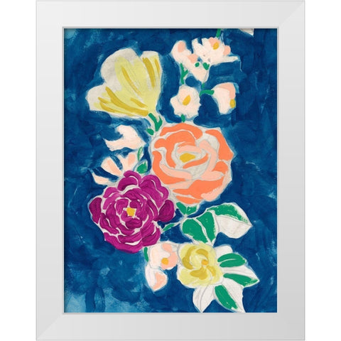 Paintbox Floral I White Modern Wood Framed Art Print by Vess, June Erica