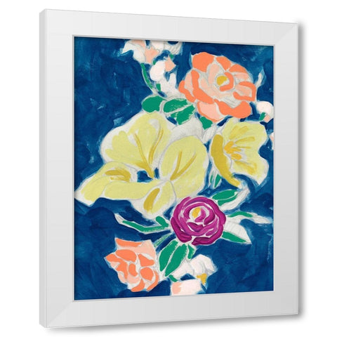 Paintbox Floral II White Modern Wood Framed Art Print by Vess, June Erica
