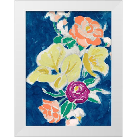 Paintbox Floral II White Modern Wood Framed Art Print by Vess, June Erica