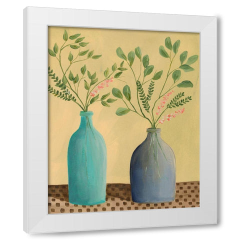 Bottle Vignette II White Modern Wood Framed Art Print by Moore, Regina