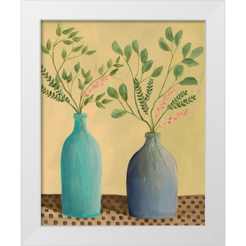 Bottle Vignette II White Modern Wood Framed Art Print by Moore, Regina