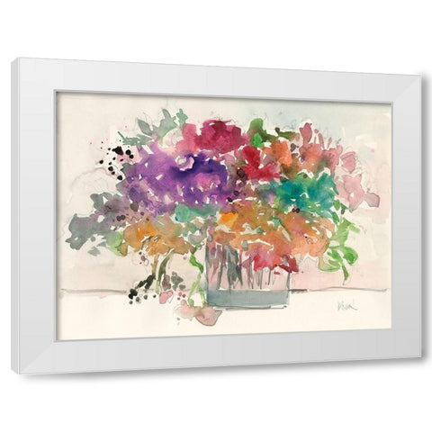 Mix Flowers I White Modern Wood Framed Art Print by Dixon, Samuel
