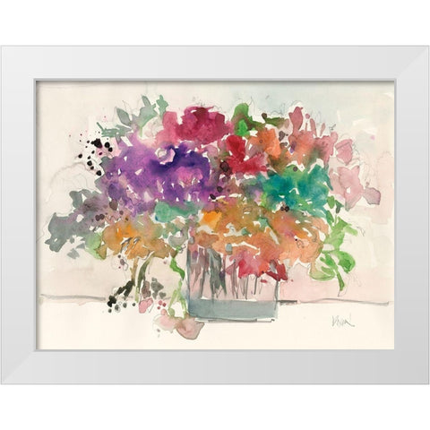 Mix Flowers I White Modern Wood Framed Art Print by Dixon, Samuel