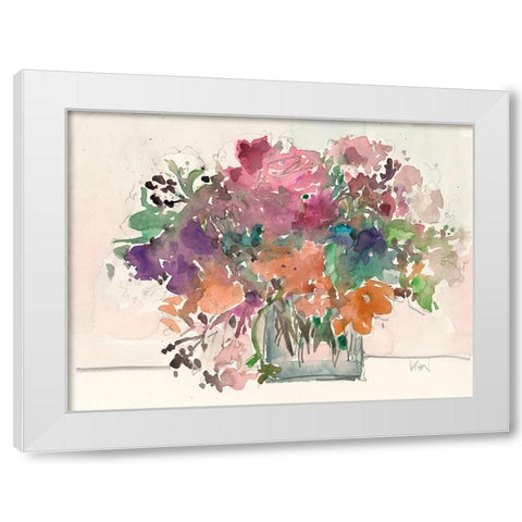 Mix Flowers II White Modern Wood Framed Art Print by Dixon, Samuel