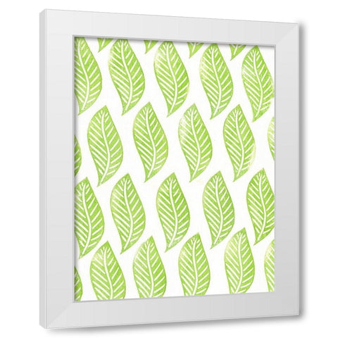 Lino Leaf II White Modern Wood Framed Art Print by Moore, Regina