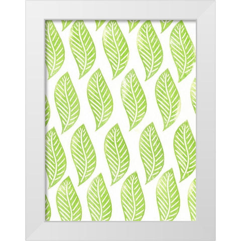 Lino Leaf II White Modern Wood Framed Art Print by Moore, Regina