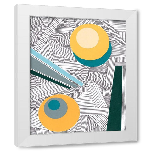 Lines and Shapes II White Modern Wood Framed Art Print by Moore, Regina