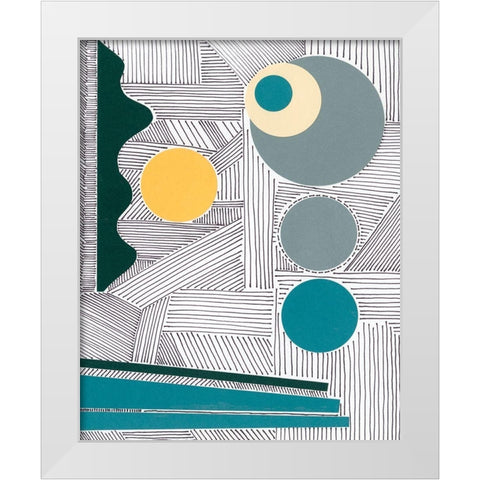 Lines and Shapes III White Modern Wood Framed Art Print by Moore, Regina