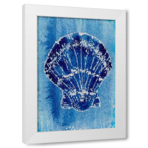 Cerulean Shells VI White Modern Wood Framed Art Print by Moore, Regina