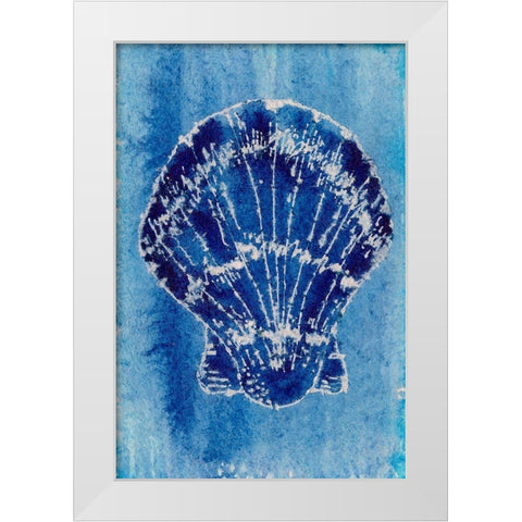 Cerulean Shells VI White Modern Wood Framed Art Print by Moore, Regina