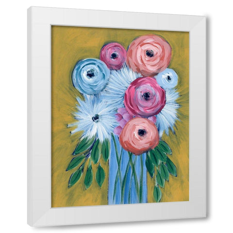 Fictitious Floral I White Modern Wood Framed Art Print by Moore, Regina