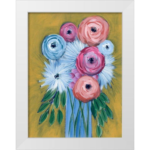 Fictitious Floral I White Modern Wood Framed Art Print by Moore, Regina