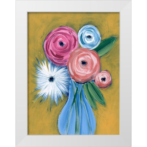 Fictitious Floral II White Modern Wood Framed Art Print by Moore, Regina