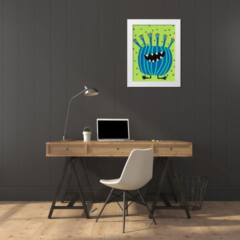 Happy Creatures II White Modern Wood Framed Art Print by Moore, Regina