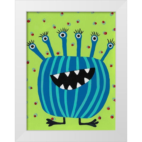 Happy Creatures II White Modern Wood Framed Art Print by Moore, Regina