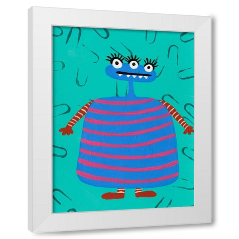 Happy Creatures III White Modern Wood Framed Art Print by Moore, Regina