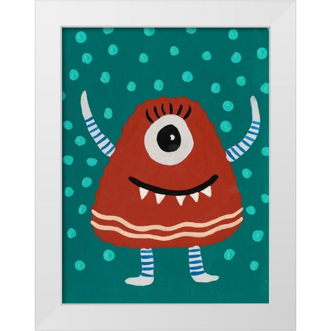 Happy Creatures VI White Modern Wood Framed Art Print by Moore, Regina
